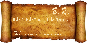 Bárkányi Róbert névjegykártya