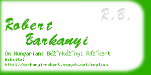 robert barkanyi business card